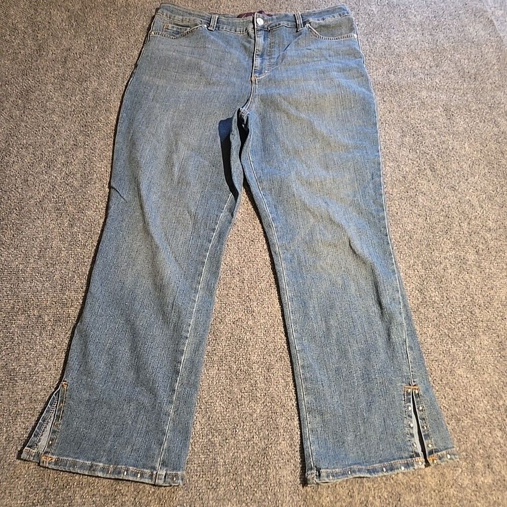 Gloria Vanderbilt Amanda Jeans Womens 14 Blue High Rise Straight Leg Stretch